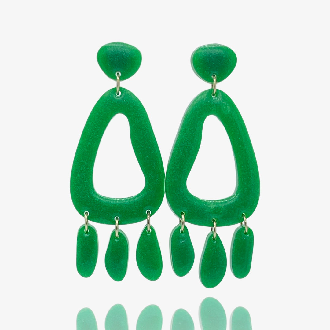 Green Glitter Beans Studs