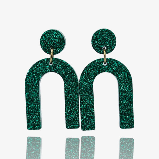 Green Glitz Uhoo Studs