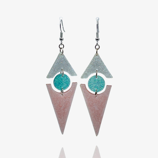 White / Teal / Pink Glitter Daggers