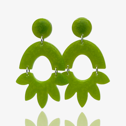 Lime Flora Studs