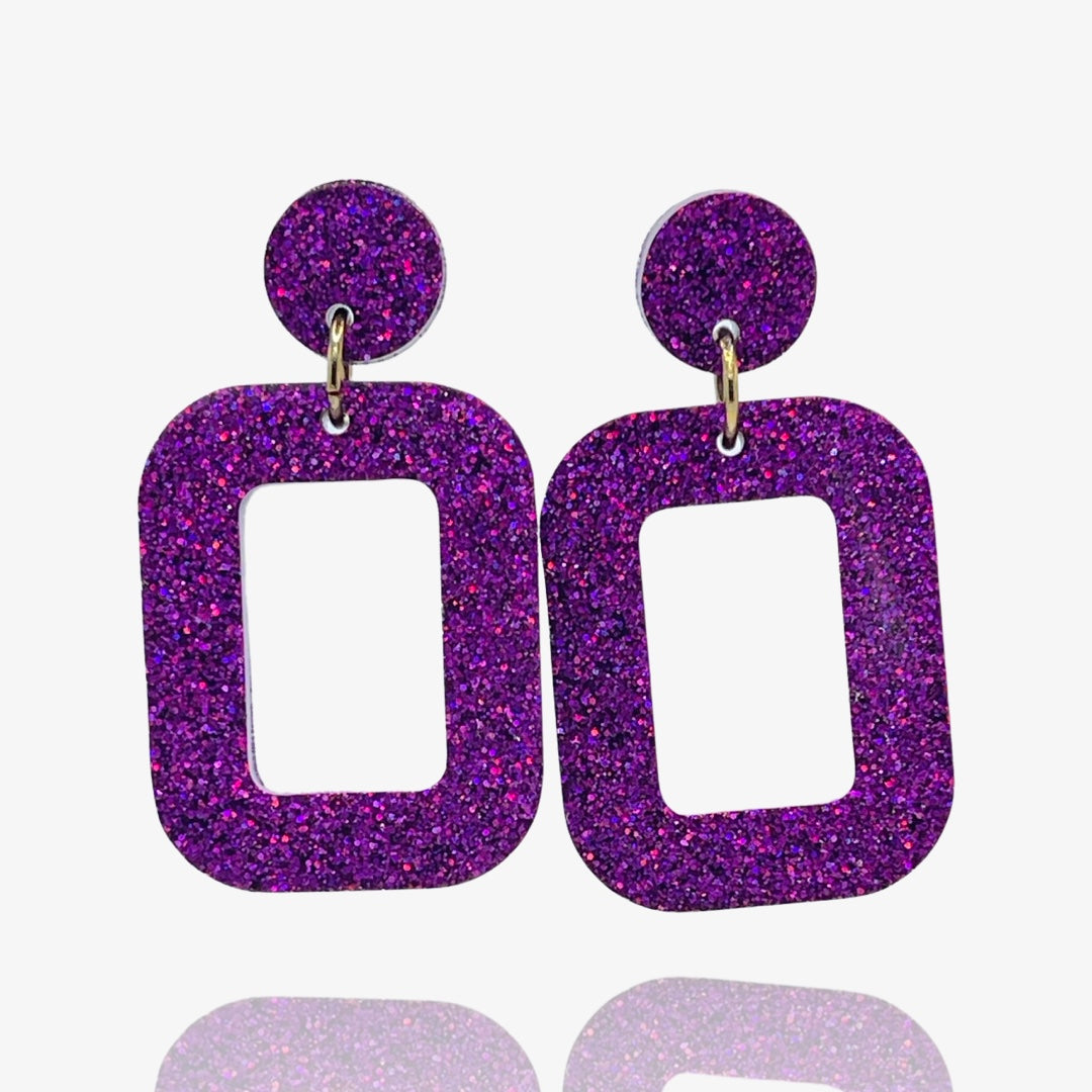 Fuchsia Glitz Owow Studs