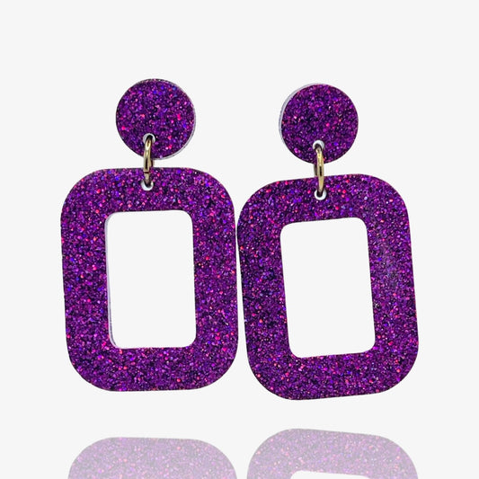 Fuchsia Glitz Owow Studs