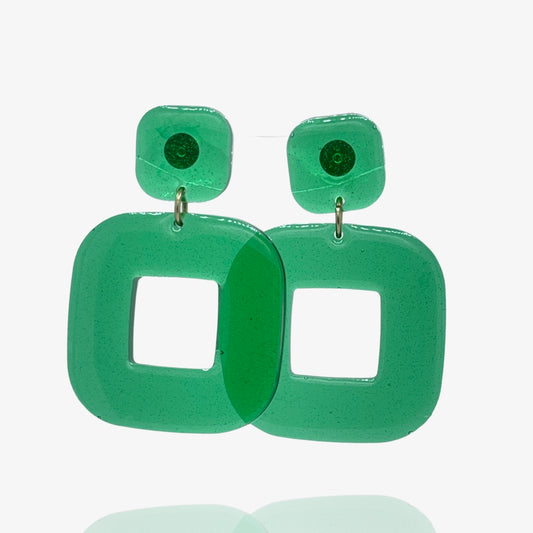Clear / Green Squorcle Studs