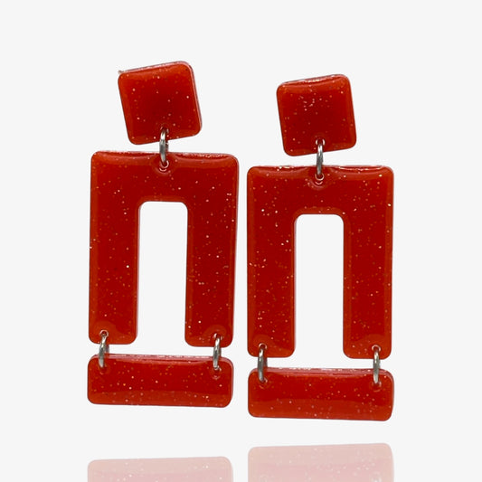 Orange Glitter Gates Studs