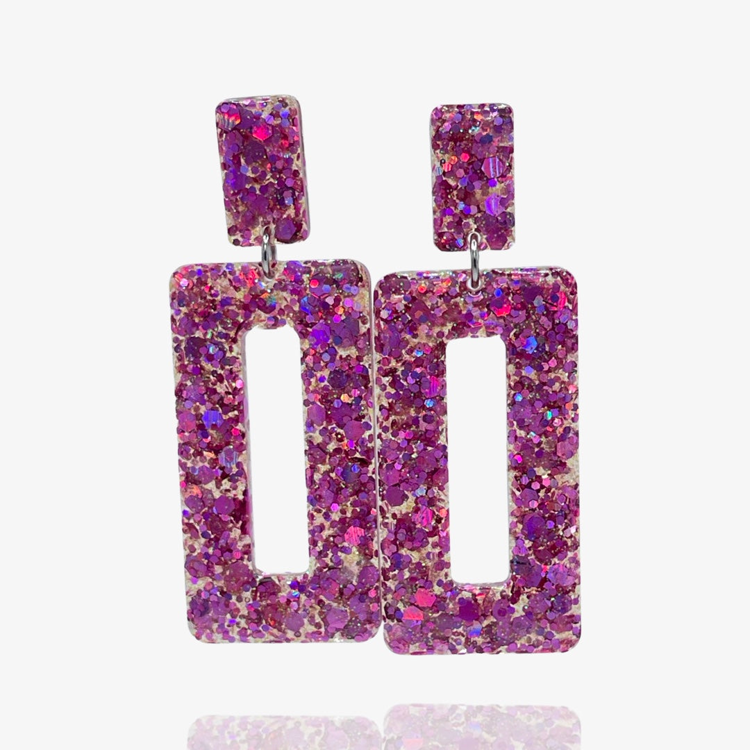 Translucent Purple Glitter Olivia Studs