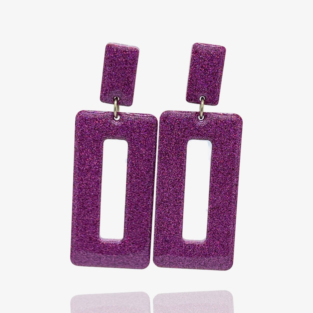 Purple Glitter Olivia Studs