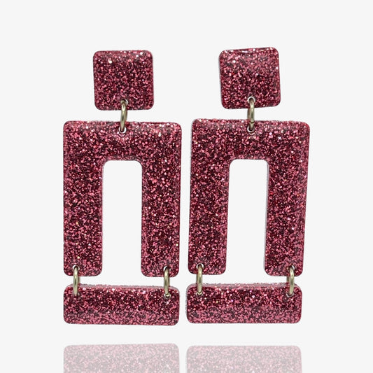 Pink Glitter Gates Studs